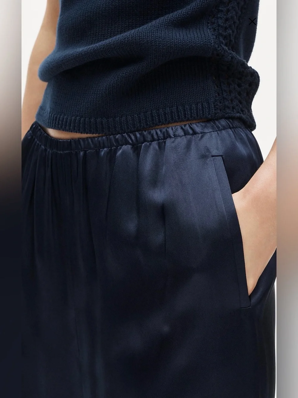 NEW J. Crew Cosmo pant in luster charmeuse, Navy XL Tall CN716 $158 relaxed fit